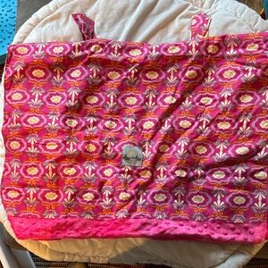 Itzy Ritzy Pink and Orange Kids car seat cover reversible